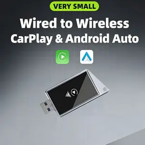 2 in 1 Wireless Carplay and Android Auto Adapter, Plug-And-Play, Fast Automatic Connection, Compact Design, USB/USB-C Ports ()