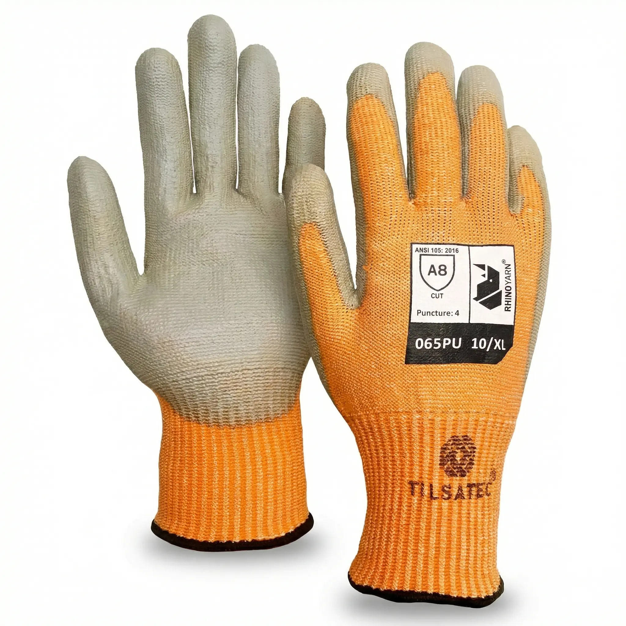 Men's High Cut-Resistant ANSI A8 Nitrile-Coated Handling Gloves, Ergonomic Metal Wire Reinforced, High-Visibility Yellow, Sand-Textured Coating, Touchscreen Compatible, Hand Fatigue-Reducing - Ideal for Glass Cutting, Construction