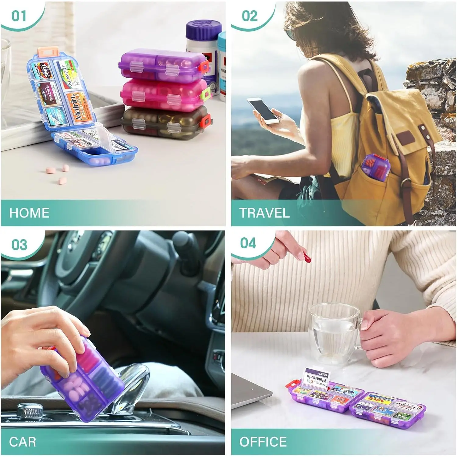 Travel Pill Organizer Box with 146 Labels, 10 Compartment Small Pill Case Medicine Kit, Portable Pocket Purse Pharmacy, Daily Weekly Vitamin Supplement Medication Holder Travel Pill Organizer Box with 146 Labels, 10 Compartment Small Pill Case Medicine Kit, Portable Pocket Purse Pharmacy, Daily Weekly Vitamin Supplement Medication Holder