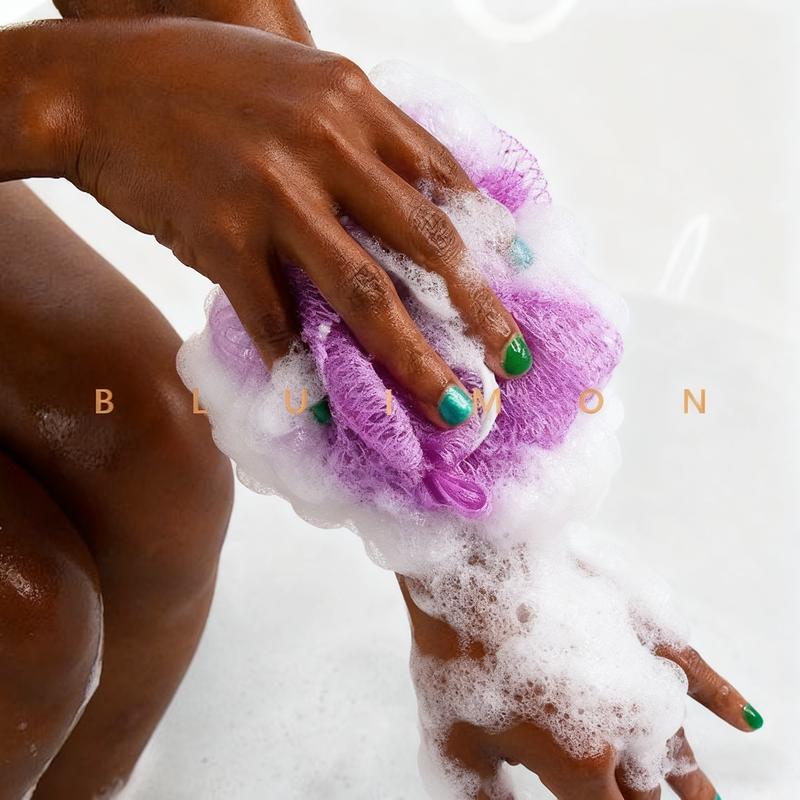 BLUIMON African Exfoliating Net Sponge 45" Length Sustainable Bath Sponge for Smooth Skin Ethically Sourced from Nigeria Green Cleaning Tool