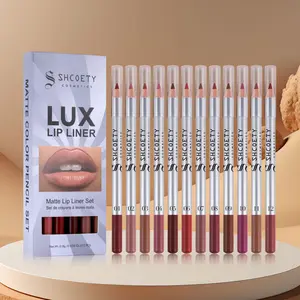 12pcs Multicolor Lip Liner Set, Waterproof Long-Lasting Matte Lipstick, Multi-Functional Lip Pencil, Matte Lip Crayon for Defined Lips