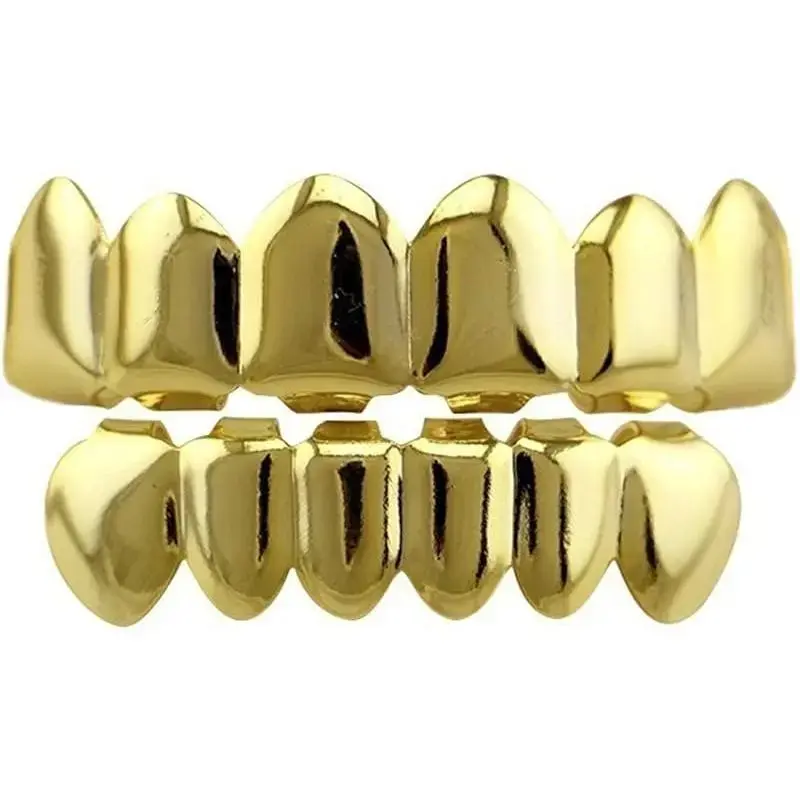 8PCS Gold Grills for Teeth Hip Hop Rapper Dental Jewelry Kit