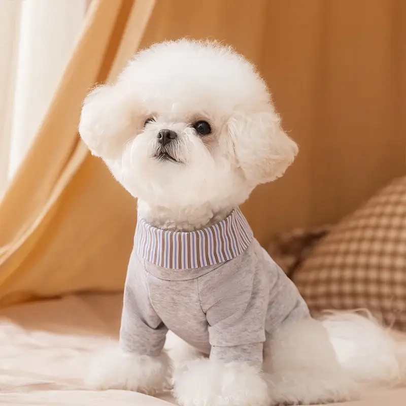 Dog Overalls With Bear Plush Toy, Cute Striped Puppy Sweatshirt For Small To Medium Pets, Soft Autumn & Spring Pet Outfit