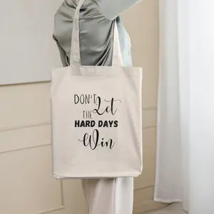 Don't Let the Hard Days Win Cotton Canvas Tote Bag