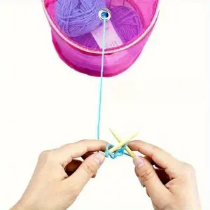 1pcs Pink Nylon Mesh Yarn Storage Tote Bag - Knitting Bag for Crochet Hooks, Needles & Sewing Accessories