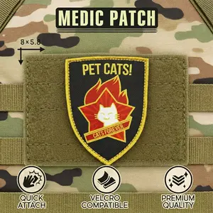 Fun Cat Tactical Patch with Velcro Adhesive, Perfect for Tactical Vests and Backpack, DIY Clothes Patch for Unique Style