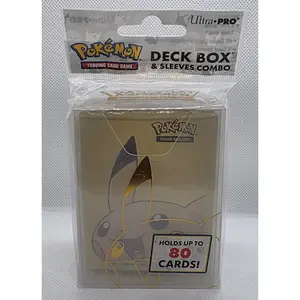 Pokémon Deck Box & Sleeves Combo (Pikachu) – Ultra PRO – Holds 80 Cards