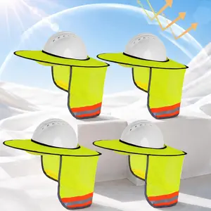 Upgrade Hard Hat Sunshade – Full Brim Neck Cover with Reflective Strip for Safety Helmets