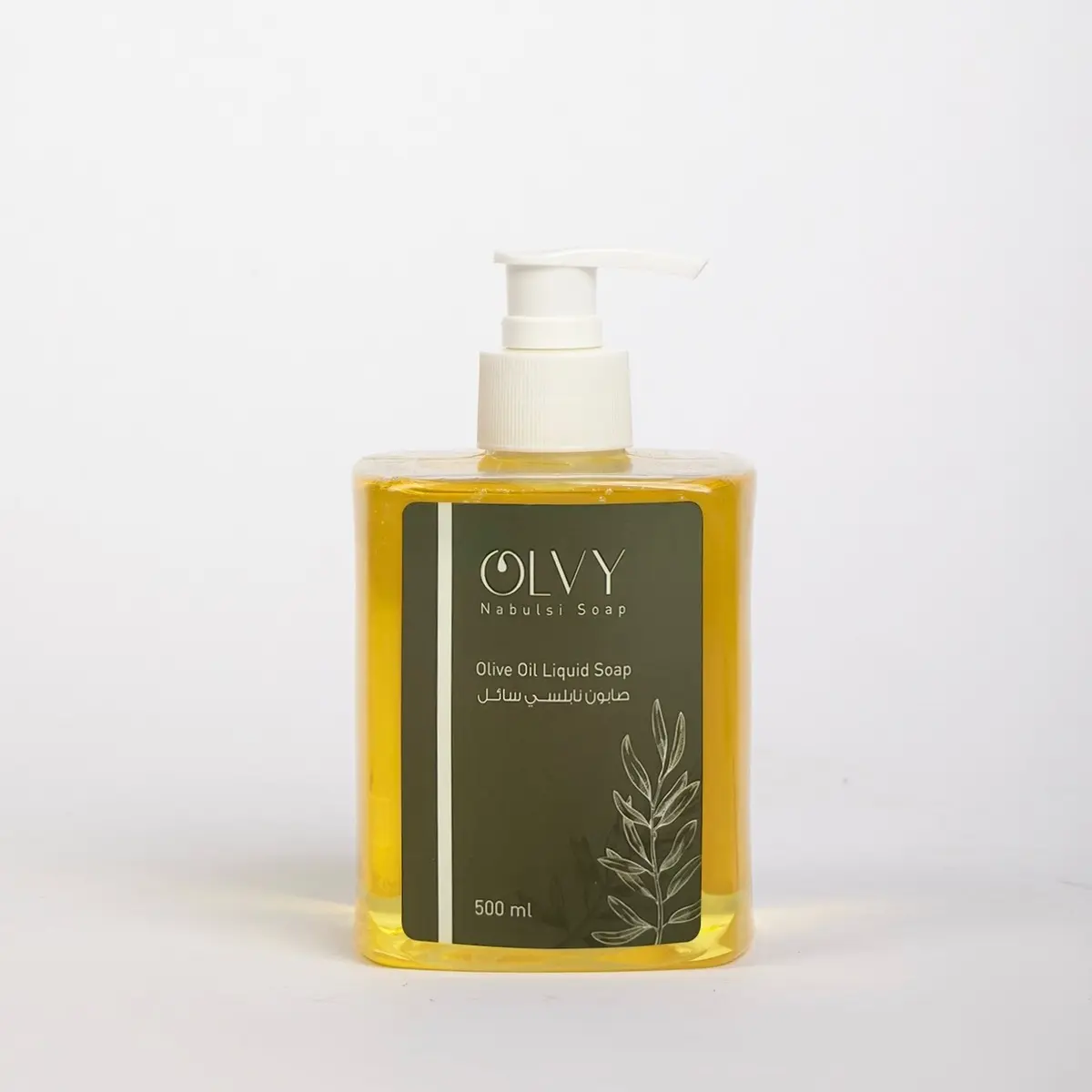 Nabulsi Pure Olive Oil Liquid Soap - Hand and Body Wash - 16.9oz In Pump Bottle Unscented.