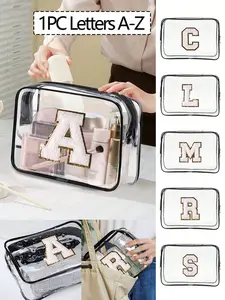 Transparent PVC Portable Storage Bag, Large Capacity Cosmetic Organizer, Waterproof Zipper Travel Toiletry Bag, Holiday Essential Makeup Pouch, Transparent Vanity Bag, Travel Essentials