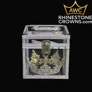 Mini Rhinestone Trimmed Crown Carrying Case