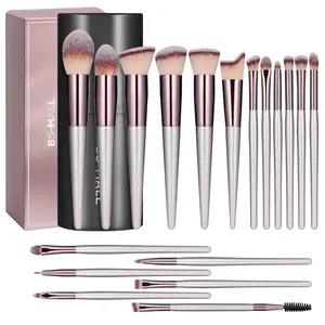 BS-MALL Makeup 18 Pcs Premium Synthetic Foundation Powder Concealers Eye shadows Blush Makeup with black case glitz and glam