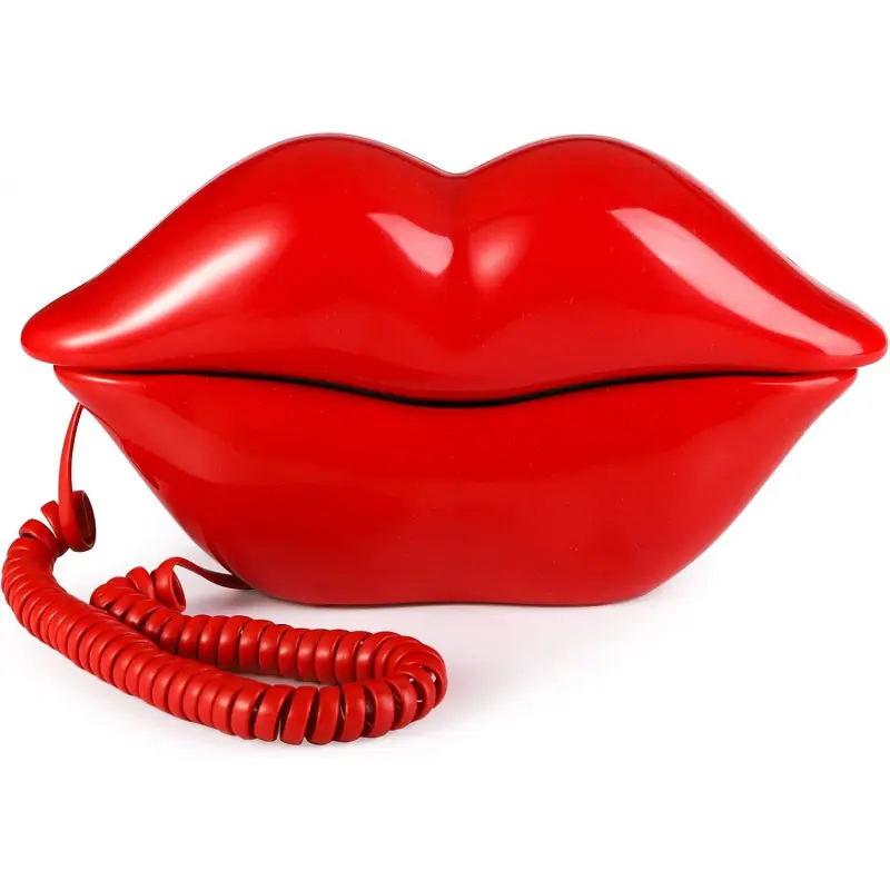 Red Mouth Telephone, Wired Novelty Cute Sexy Lip Phone, Gift Real Corded Cartoon Shaped Landline Phone Desk Corded Phones for Home Hotel Office Shop Party Decor