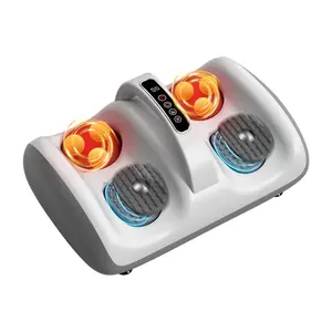 Foot Vibration Massager with Heat Option for Calf and Foot Therapy - Multi-Function Shiatsu, Rolling, and Kneading for Deep Tissue Relief - Ideal for Home and Office Use - White