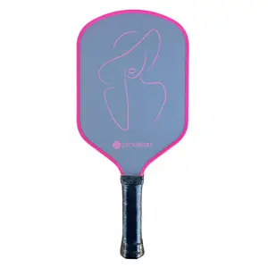 Picklefab Who Is She Fiberglass Pickle Ball Paddle - 8oz 16mm Core 16.5" Length - Cute Single Paddle with Smaller Grip - Chic Textured Surface - Perfect for Beginners & Women