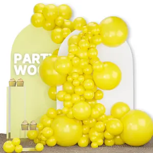 PartyWoo Yellow Balloons 130pcs Different Sizes of 18 12 10 5 Inch Matte Yellow Latex Balloon Arch Kit Garland for Easter Bee Baby Shower Sunflower Birthday Graduation Party Decorations Yellow-Y55