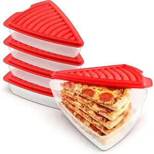 5 Pcs Reusable Pizza Container Pizza Container with Air Tight Lids Fits Single up to 22" Microwavable Box Shape for Food Pie