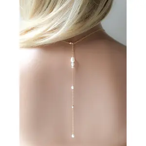 Pearl backdrop necklace for wedding - AMIRA