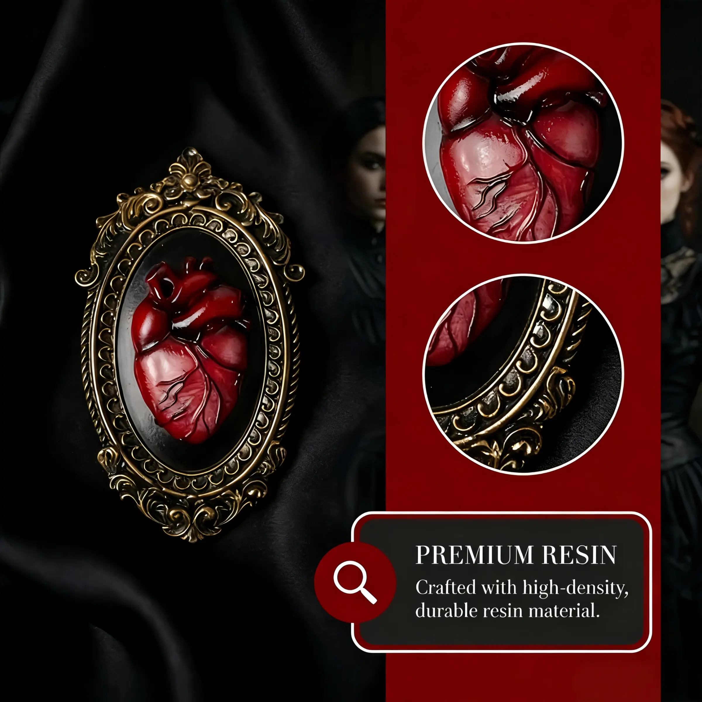 Creative Heart Shaped Wall Decor, Gothic Style Resin Crafts Ornament, Ornaments Decor, Wall Hanging Decor, Wall Hanging Design for Home Living Room Study Porch, Hangable, Interior Wall Decor, Decoration Items