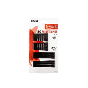 Annie #3102 Assorted Crimp Pins, Black Updo Pins, 50-Count Fashion Hair Accessories, Crimp Hair Pins, Updo Hair Pins