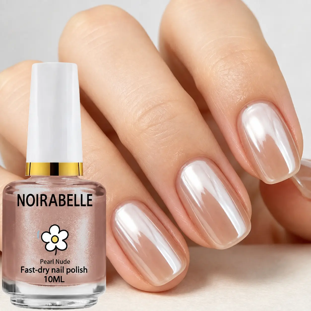 Pearl Powder Nail Polish: No UV lamp required; dries naturally and quickly; long-lasting formula; brightens nails; suitable for brittle or soft nails; designed specifically for busy professionals