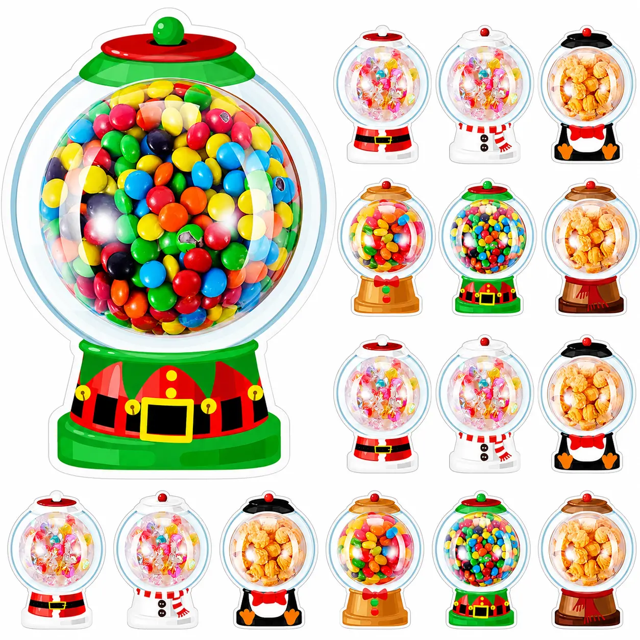 48Pcs Christmas Candy Dome Holders, Christmas Candy Holders Kit with Adhesive Shakers, Christmas Gifts Party Favors for Holiday Parties Teachers gifts