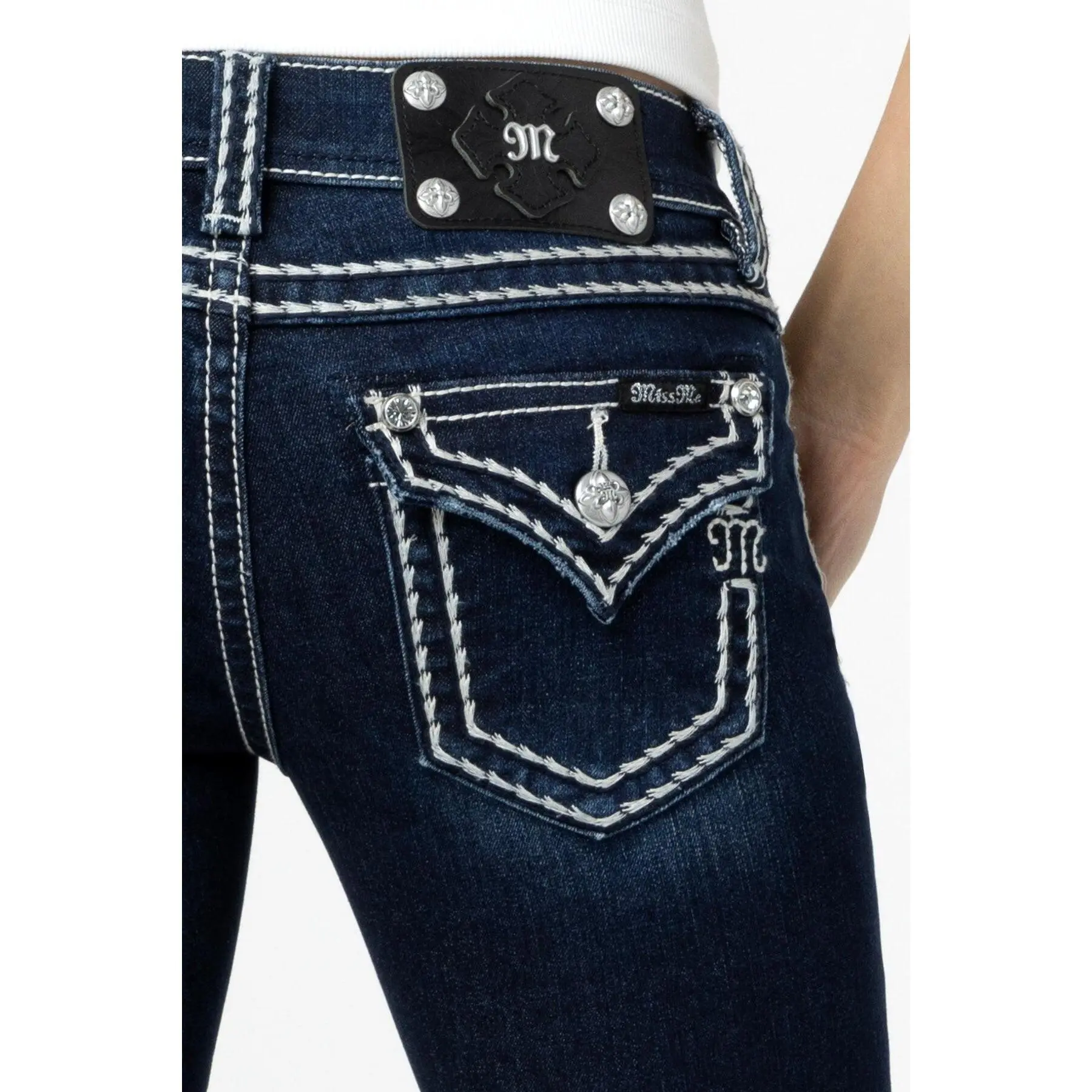 Loose Saddle Stitch Border Bootcut Jeans Loose Saddle Stitch Border Bootcut Jeans