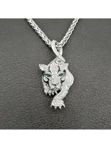 Men's Fashion Jewelry Gold Cheetah Animal Pendant Necklace