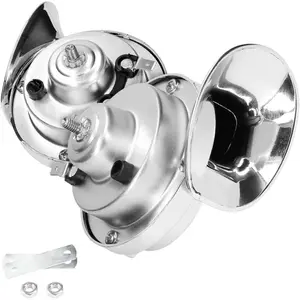 2PCS Super Loud Train Horns, Car Air Electric Snail Double Horn, 12V Waterproof Air Horns Replacement Kit, Automotive Accessories Universal for Car, Motorcycle, Truck, Bike, Boat (Silver)