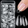 Short Almond Fake Nail Tips, 240pcs/box Clear Fake Nails for Nail Salon, Nail Extension, Press on Nails Making, Professional Manicure Accessories, Nail Extension Kit, False Nail