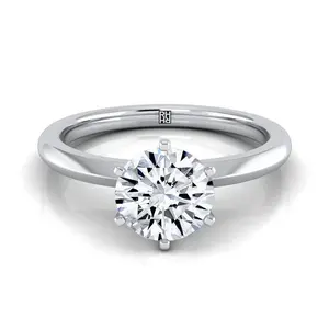 The Giovanna Solitaire Engagement Ring Setting for Round Diamonds in Platinum