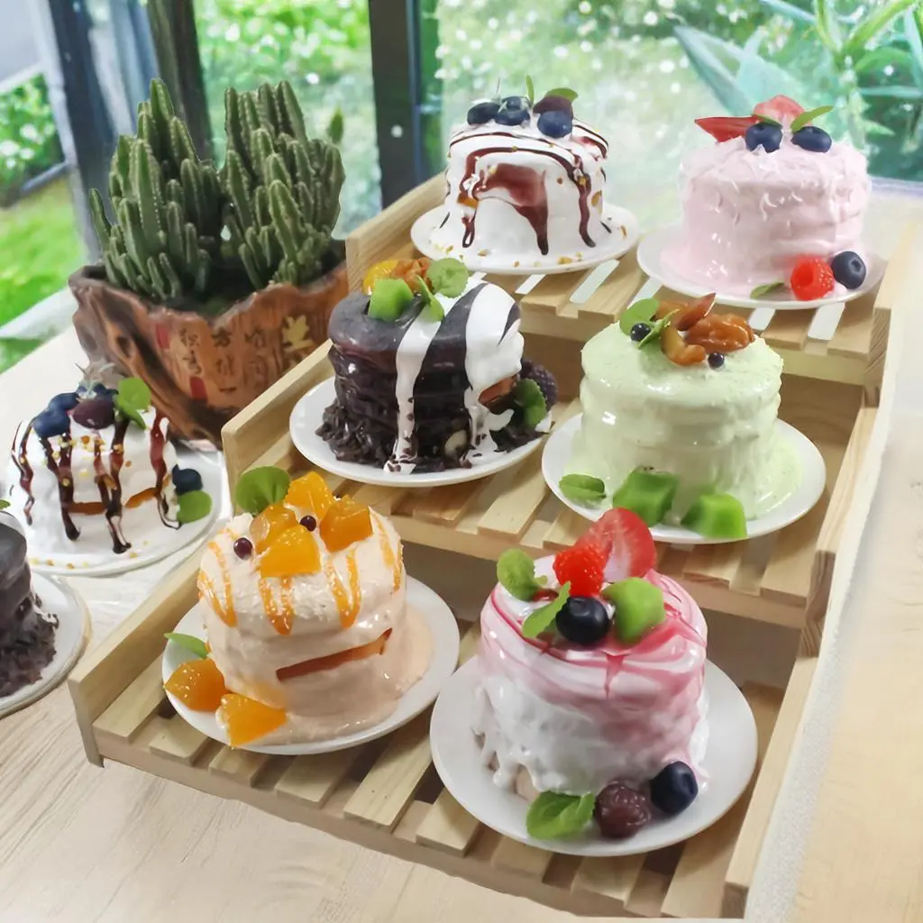 DIY Toys, Realistic Fake Dessert Squishy Cake Play Food for Home Decoration Window Display Prop Teaching Toy