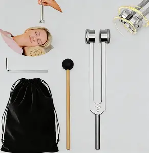 128Hz Weighted Tuning Fork | Sound Healing Instrument for Pain Relief, Relaxation & Chakra Therapy