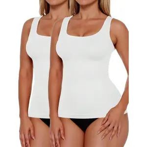 2026 Summer New Arrivals: Women's Shapewear 2-Piece Set — Tummy-Control U-Neck Camisole. A seamless, high-compression shaping tank top that slims the figure without pinching the skin; stylish, versatile, and available in plus sizes.