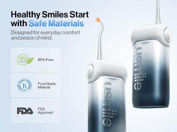 usmile C10 Portable Oral Irrigator, Cordless Water Flosser, 3 Tips, 4 Modes, Travel-Ready, Easy to Use, 95-Day Battery, IPX7 Waterproof