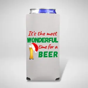Funny Christmas Party Slim Coolers, It's The Most Wonderful Time For A Beer, Christmas Favors, Xmas Skinny Coolies, Holiday Party Favors, White Elephant, Spiked Seltzer
