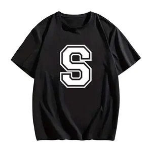 Varsity Monogram Tee Featuring Letter S Alphabet Initial