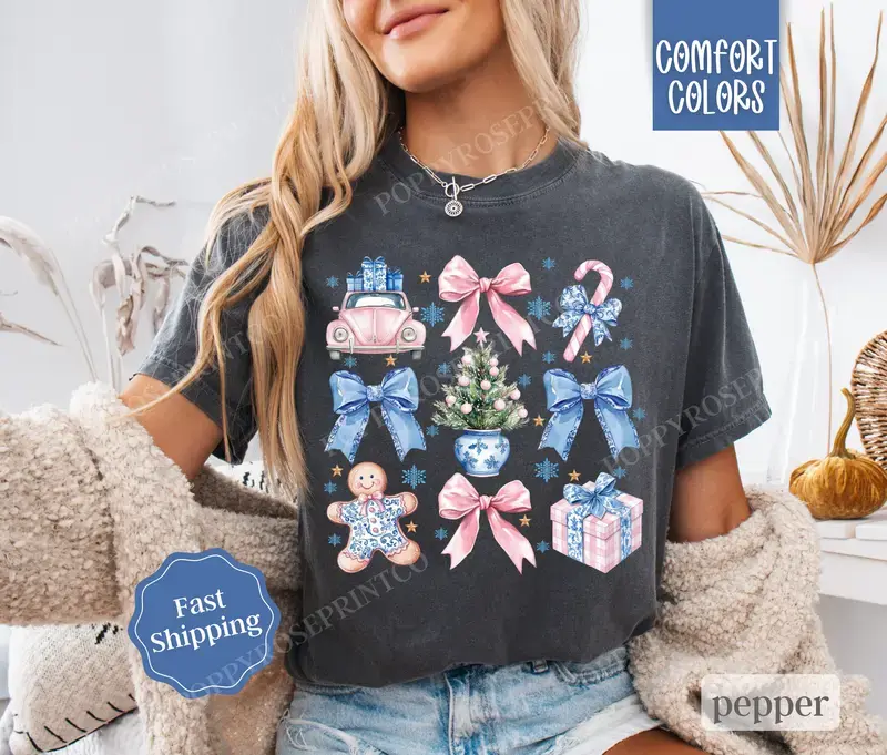 Nutcracker Bubble Shirt, Preppy Christmas Tshirt, Womens Holiday Tee, cotton shirt, sweatshirt, hooide, for men, for women, for child