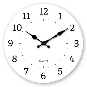 Modern Easy Round Wooden Wall Clock - Battery Powered, Non-Ticking Analog Display, 10 Inch, Suitable for Living Room, Bedroom, Kitchen, Office Decoration - Perfect Gift for Holidays And Birthdays (Batteries Not Included)