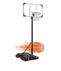 8.5FT Adjustable Portable Basketball Hoop, 44-Inch Shatterproof Backboard with Shock-Absorbing Rim, Fillable Base & Wheels, Indoor & Outdoor Basketball System