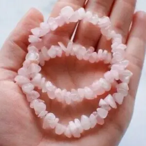 Rose Quartz Stretch Chip Bracelet