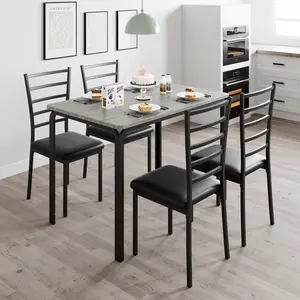 New Upgraded 1+4 iron back dining table and chairs