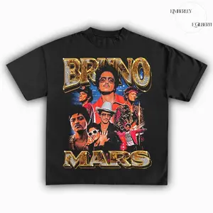 Bruno Bootleg Style Tee, Mars 2026 New Album Tshirt, The Romantic Tour Merch, Unisex Y2K Cotton Tee, R&B Music Top, Graphic Tees, Concert Outfits V66, Streetwear, Fabric
