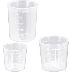 3 Pack Measuring Cup Set, Includes 1 Oz (30 Ml), 2 Oz (60 Ml) and 3.4 Oz (100 Ml) Plastic Liquid Measuring Cups- Baking, Cooking, Mixing & Measuring Cups