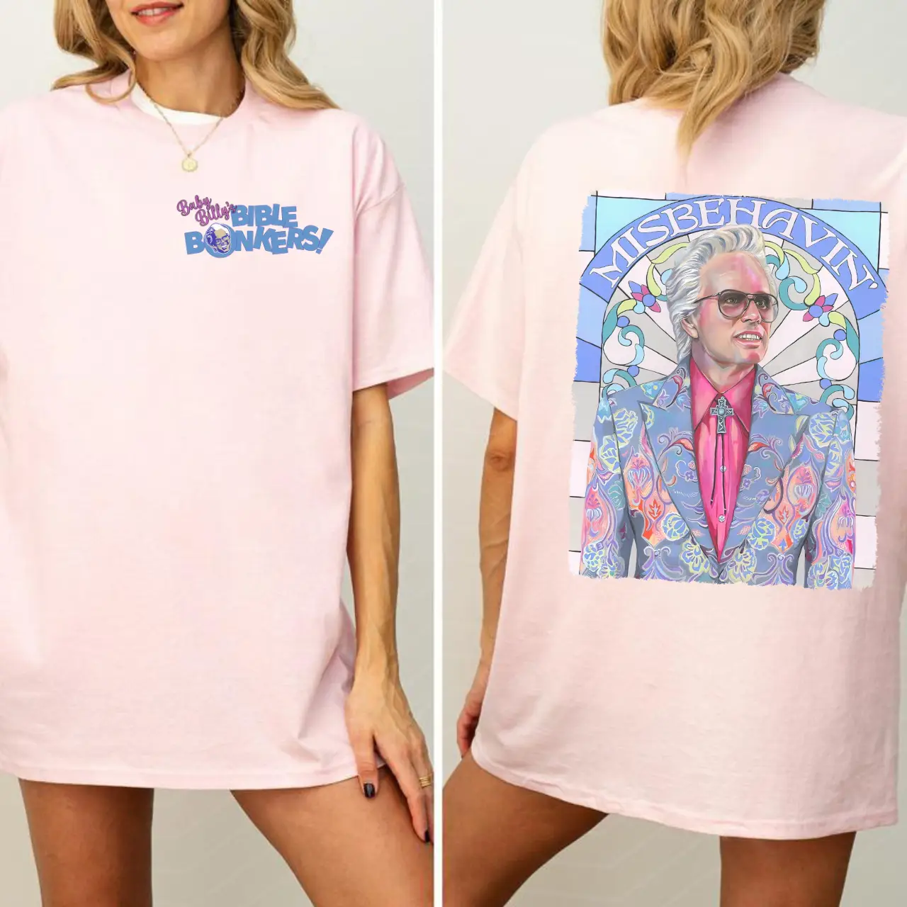 Uncle Baby Billy 2 Side T-Shirt, Misbehavin Shirts, Walton Goggins, Art Print Shirt, The Righteous Gemstones, Funny Art, Acrylic Painting, Pop Culture