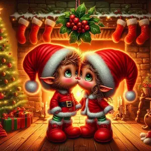 5D DIY Full Drill Round Diamond Painting - Diamond Painting Kit Christmas Elf Mosaic Canvas DIY Wall Art, Home Wall Decoration, Suitable for Halloween, Christmas, Birthday and Anniversary Gifts