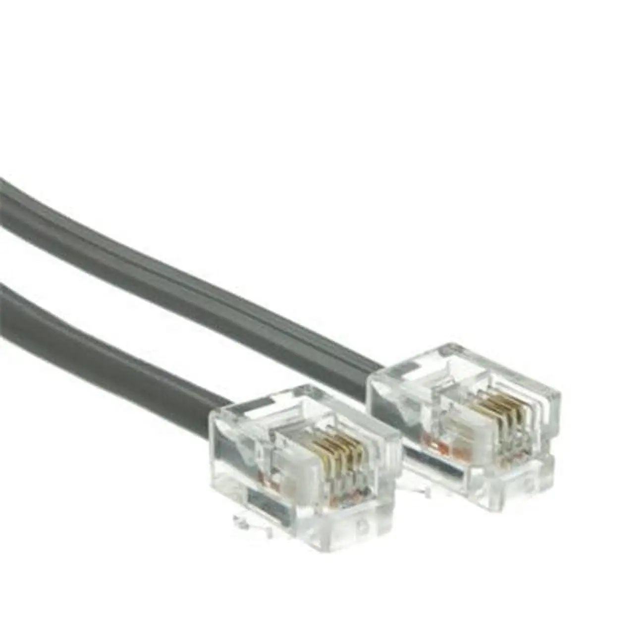 Cable Wholesale 8101-64102 2 ft. RJ11 Silver Satin Flat Wire Telephone Cord, 6P-4C Flat Profile