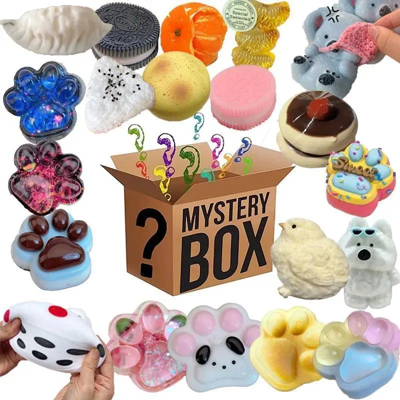 Kawaii Cat's Paw Mystery Fidget Toy - Simulated Food Squishy, Antistress Squeeze Mochi Stress Relief Toy