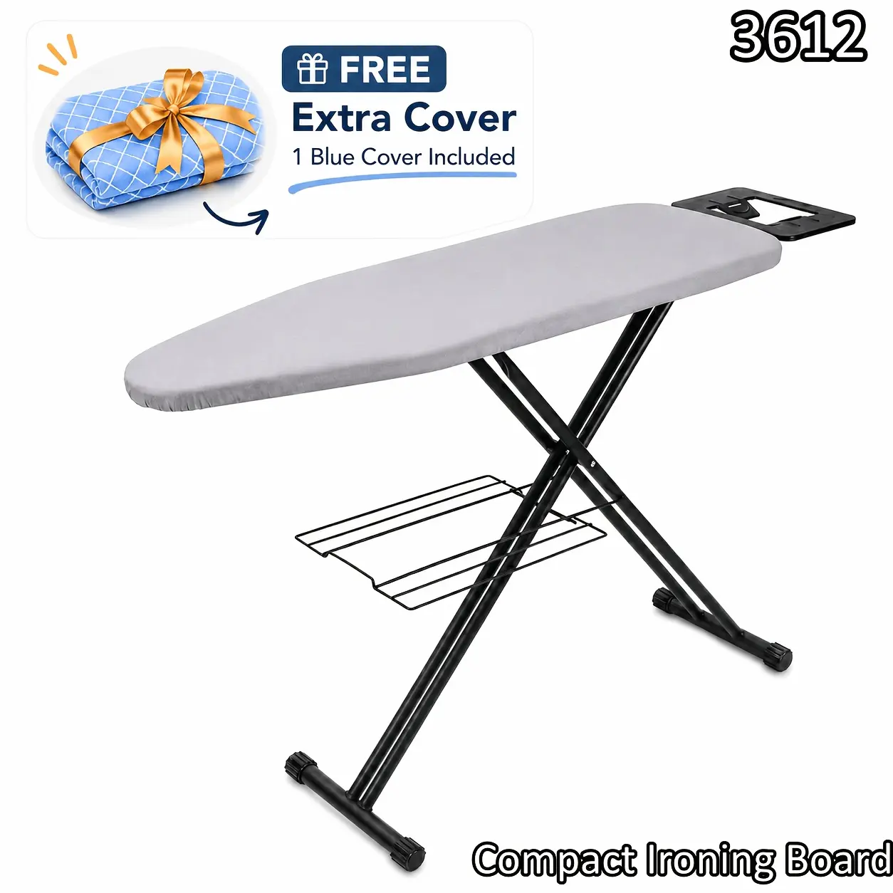 Ironing Board, Foldable Storage Ironing Board, Made Of Metal, with Coated Anti-scald Cloth Cover, Suitable for Laundry Room, Home, Hotel