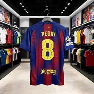 25-26 Season Home Short Sleeve Soccer Jersey Fans Version Red Blue Football Jersey